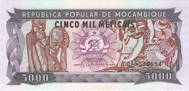 Mosambik p133b 5000 Meticais 1989